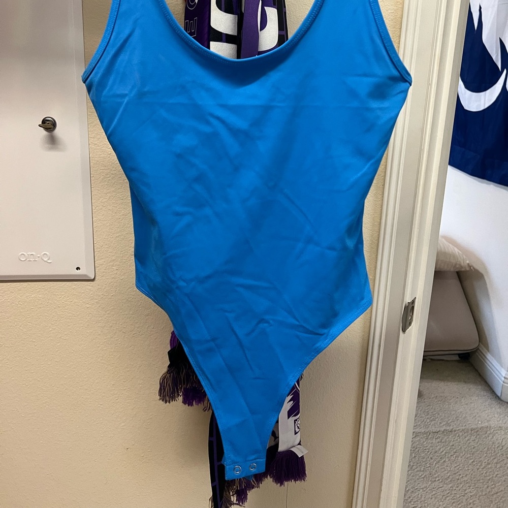 Forever 21 stretchy blue bodysuit